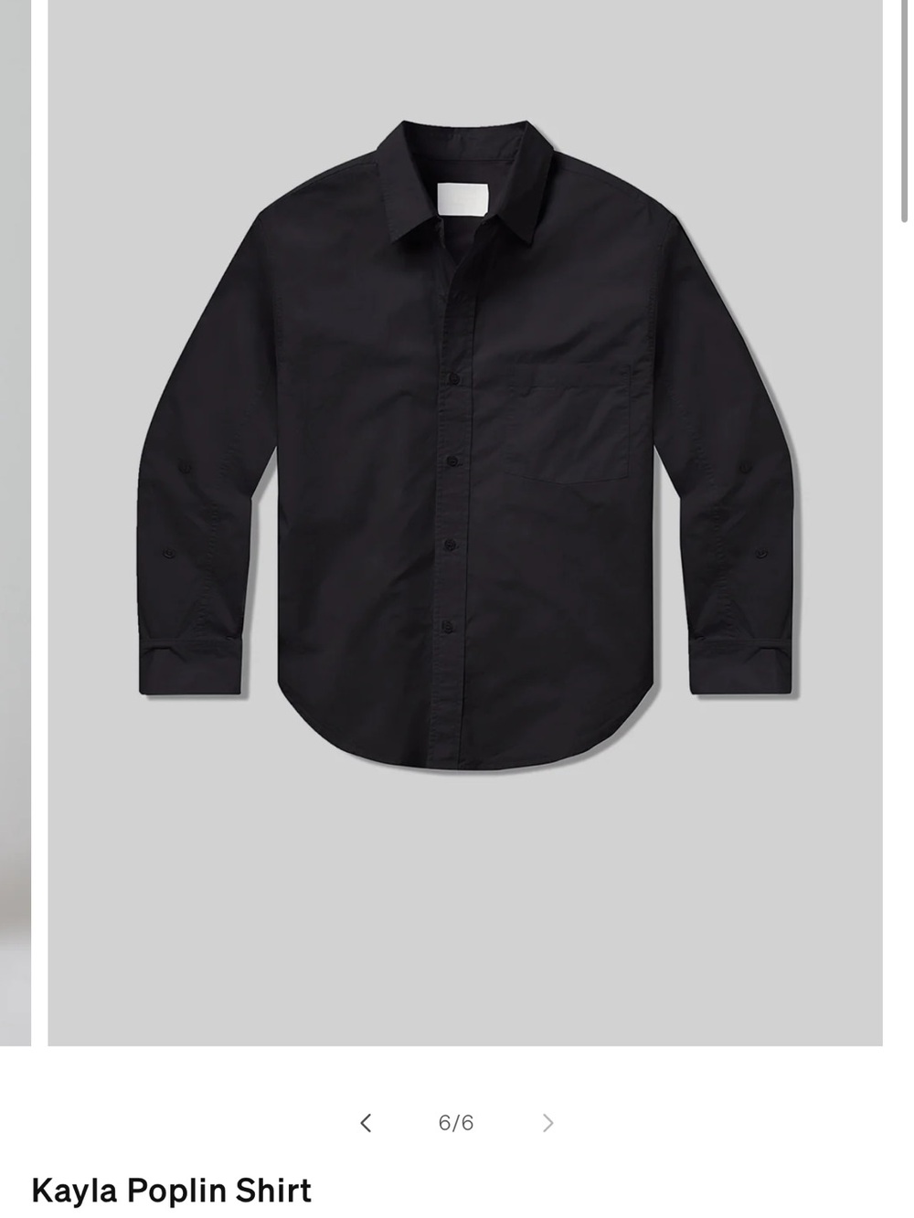Citizens Of Humanity Black Kayla Poplin Button-Down Shirt